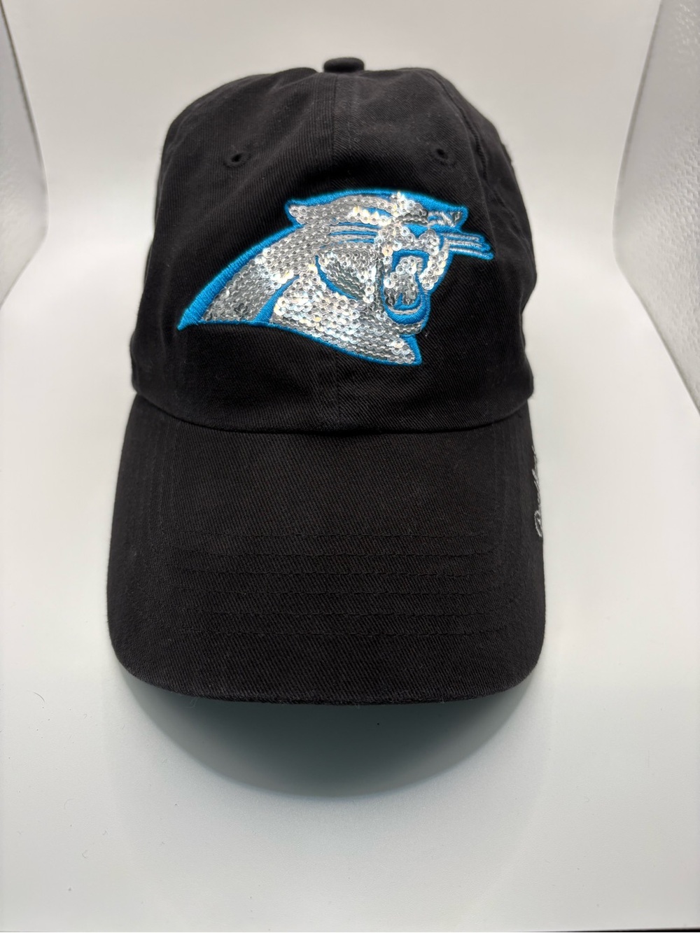 Carolina Panthers ’47 Women’s Sequin Logo Black Adjustable NFL Hat